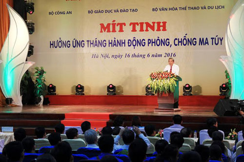 Lễ mít tinh hưởng ứng Tháng hành động phòng, chống ma túy năm 2016