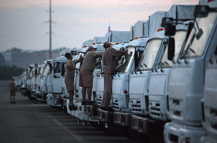 Russian trucks carrying humanitarian aid to arrive in Ukraine