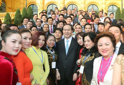 president tran dai quang meets 115 outstanding businesspeople hinh 0